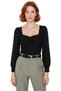 Women's Heart Neckline Gathered Woven Blouse Long Sleeves and Zipper Design Quality Stylish Comfortable - 3