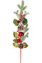 Christmas Ornament, Pique Berry Kokina, Red-Green - Snowy, Pinecones, Rattles, 70 cm