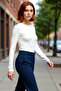 Women's Anthracite Viscose Striped Fitted Long Sleeve Basic Blouse Cool & Comfort Casual with Persona