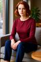 Women's Cotton Stretchy Knitted Boat Neck Long Sleeve Blouse Quality Stylish Comfortable Modern Elegant Casual - 2