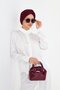 Burgundy Crossed Gathered Hijab Bonnet Fukuro Pleated 2512_16 - 8