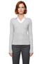 Women's Burgundy Polo Neck Color Block Long Sleeve Basic Silhouette Smart Persona 100% Cotton Winter Knitwear Top - 3