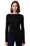 Asymmetrical Cut Viscose Ribbed Blouse Women's Stylish and Comfortable Daily Wear Option Quality - 3