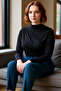 Women's Stylish Gathered Turtleneck Long Sleeve Knitted Quality Stylish Comfortable Modern Elegant - 2