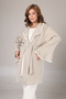 Women's Beige Jacquard Shawl Collar Lace Winter Special Design 3-Piece Maternity Pajama Set - 2