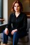 Women's Polo Neck Buttoned Foam Knitted Blouse Plus Size Comfort Quality Stylish Casual Modern - 2