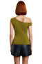 Stylish Asymmetric Collar Sleeveless Knitted Blouse Fitted Fit Special Design Distinguished Material - 4