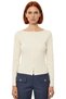 Women's Fitted Crew Neck Long Sleeve Button-Up Khaki Color Stretchy Woven Blouse for Casual Winter Fashion - 3