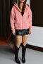 Women's 3 Thread Fleece Lined Hooded Oversize Sweat Cardigan 1110 - 7