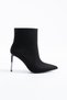 Zayko Women's Zippered Daily Heeled Boots Black Suede