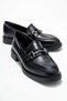 Black Casual Women's Loafer with Buckle Detail