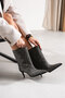 Crista Women's Daily Heeled Boots Gray Snake - 2