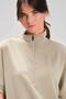 Women's Short Sleeve Half Zipper Elastic Leg Green Tracksuit Set C0T4N1 - 2