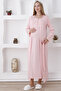 Maternity Long Sleeve and Buttoned / 2-Piece Maternity Nightgown and Dressing Gown Set / Slippers and Crown Gift - 4