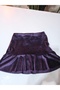 Eid Girl's French Velvet Flounce Skirt Short Mini Ruffle Elastic Waist Purple - 3