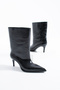 Crista Women's Daily Heeled Boots Black Crocodile - 5