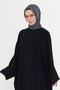 Anthracite Plain Classic Shawl Turlu Polyester Luxury Janjan 202126_25 - 2