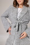 Women's Blue Melange Shawl Collar Winter Long Sleeve Special Design Maternity Pajama Set - 6