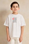 Boys White Printed T-Shirt