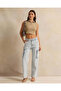 Women Beige Ribbed High Neck T-Shirt - 2