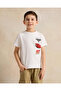 Boys White Printed T-shirt