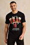 Men Black Printed T-Shirt