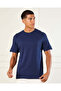 Men Navy Basic Solid T-Shirt