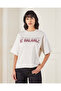 Women Grey Crop Oversize Active T-Shirt