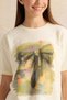 Senior Girls Cream Printed T-Shirt - 4