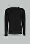Black Long Sleeve Crew Neck T-Shirt - 3