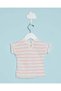 Infant Girls Pink Striped Casual T-Shirt - 4