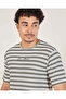 Men Grey Striped T-Shirt - 4