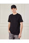 Men Black Basic Solid T-Shirt
