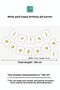 White Gold Happy Birthday Gilded Banner Birthday Sign Party Decoration - 2