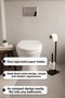 Metal Pedestal Toilet Roll Holder Modern Bathroom Wc Accessory with Spare Roll Holder - 2