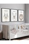 Animals Children's Room 3 Piece Black Wooden Framed Painting - 2