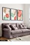 Colorful Abstract Pattern 3 Piece Black Wooden Framed Painting - 2