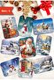 9-Piece Glittering New Year Postcard Set New Year 9-Piece Snowman Santa Claus Nostalgia