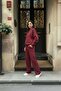 Women's Winter Pocket Detailed Black Top and Bottom Tracksuit Set - 6