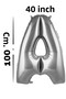 Foil Balloon Letter Silver Color 100 cm 40 Inch Helium Compatible - 5