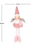 Christmas Ornament, Sitting Winged Fairy Figure, White Sweater-Pink Skirt - 17X53 cm - 3