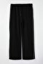 Siyah Kontrast Biye Detaylı Wide Leg/Geniş Paça Büyük Beden Eşofman Altı TBBAW26AJ00006 - 5