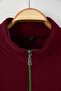 Burgundy Regular/Normal Cut Textured Label Detailed Zippered Sweatshirt Tmnaw26Sw00062 - 7