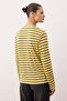 Açk Sarı-Antrasit Çizgili Regular/Normal Kalıp Basic Bisiklet Yaka Örme T-Shirt TWOAW23TS00002 - 9