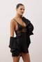 Black Tulle/Mesh and Back Detail Capless Strap Satin Babydoll/Fantasy Nightgown Thmaw26Cy00005 - 3