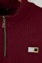 Burgundy Regular/Normal Cut Textured Label Detailed Zippered Sweatshirt Tmnaw26Sw00062 - 6