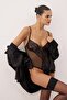 Siyah Puantiyeli Dantel Kapsız Body THMAW26BD00016 - 2
