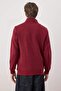 Burgundy Regular/Normal Cut Textured Label Detailed Zippered Sweatshirt Tmnaw26Sw00062 - 4