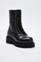 Black Genuine Leather Women's 5 cm Sole Combat Boots TAKAW26BO00109 - 5