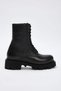 Black Genuine Leather Women's 5 cm Sole Combat Boots TAKAW26BO00109 - 6